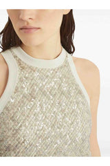 Women's Warm White Sequined Shirt