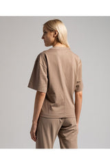 Women's Taupe Cotton Relaxed Shirt