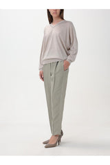 Brunello Cucinelli Women's Light Beige Wool Silk Shirt