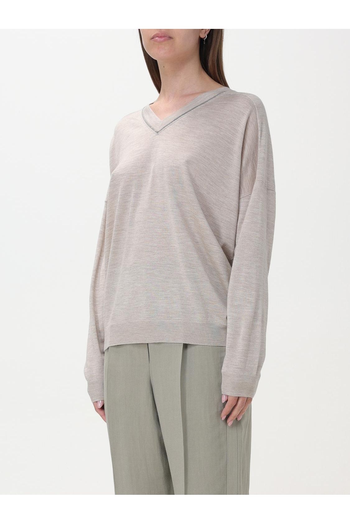 Brunello Cucinelli Women's Light Beige Wool Silk Shirt
