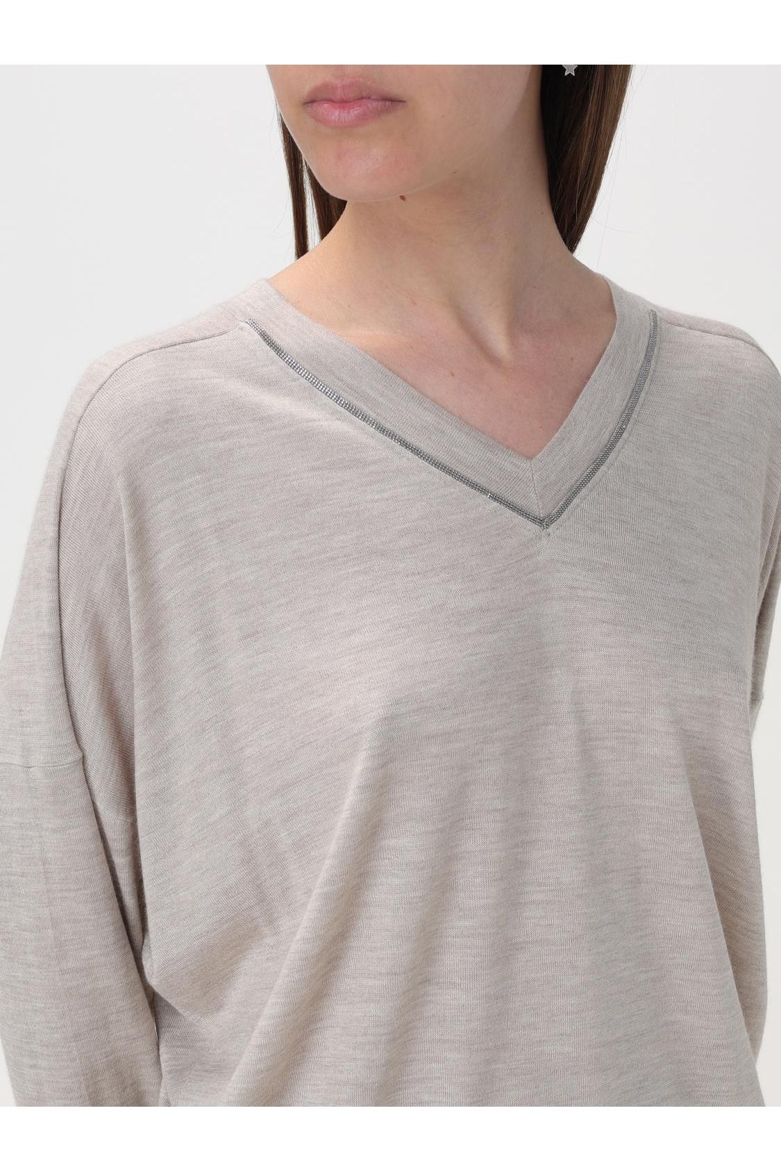 Brunello Cucinelli Women's Light Beige Wool Silk Shirt