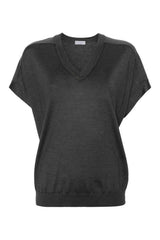 Brunello Cucinelli Women's Charcoal Wool Silk Shirt