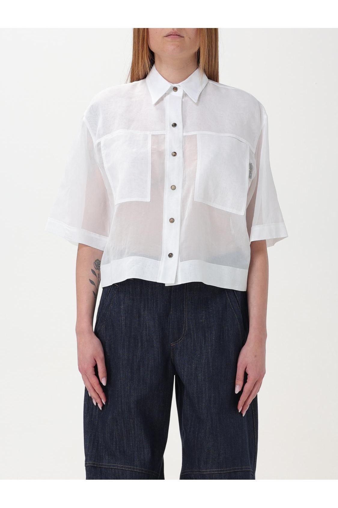 Women's White Oversized Cotton Shirt