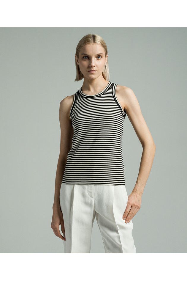 Brunello Cucinelli Women's Black White Striped Shirt