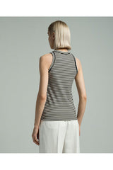 Brunello Cucinelli Women's Black White Striped Shirt