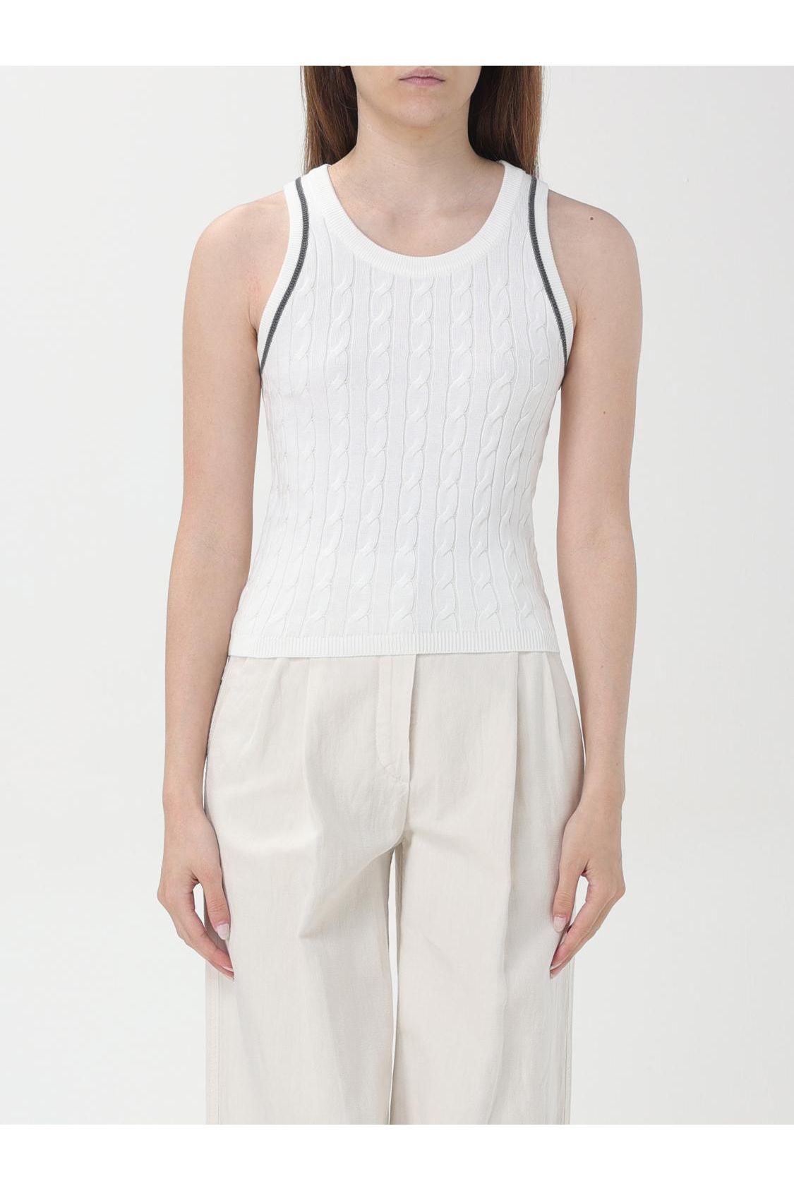 Women's White Cable Knit Sweater