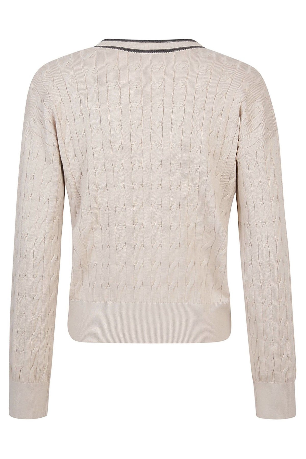 Women's Beige Cable Knit Sweater