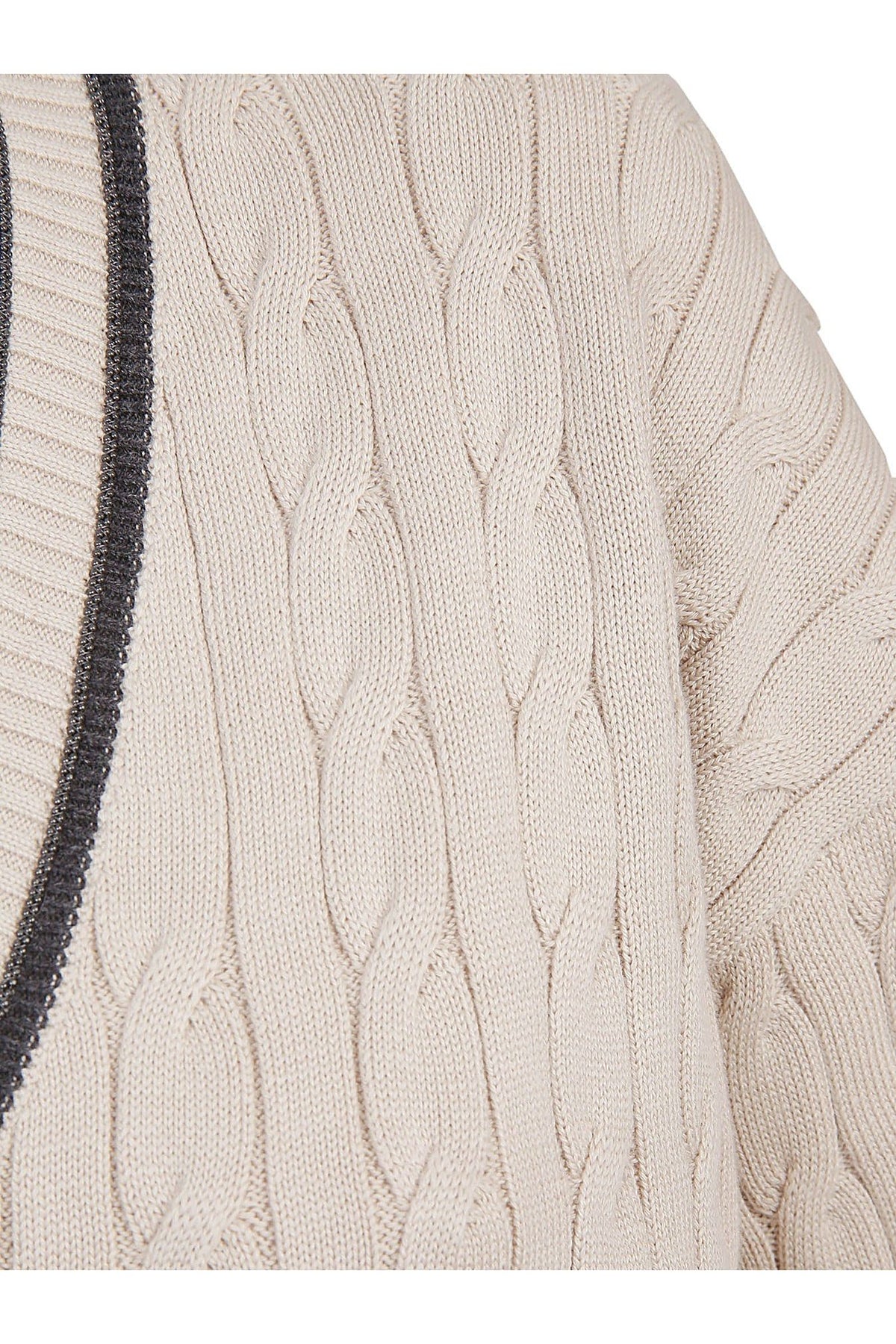 Women's Beige Cable Knit Sweater