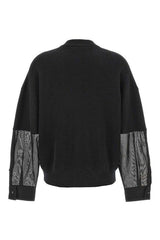Women's Black Ribbed Cotton Sweater