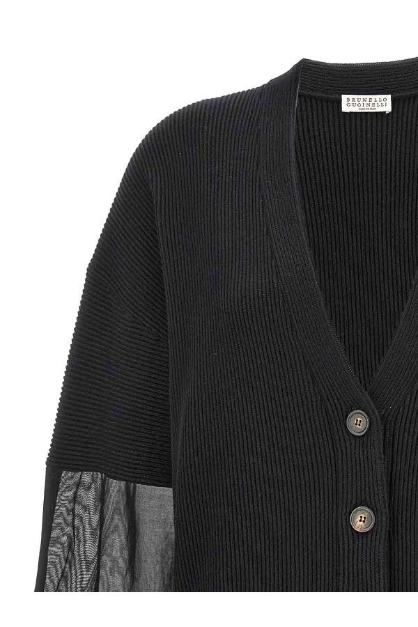 Women's Black Ribbed Cotton Sweater