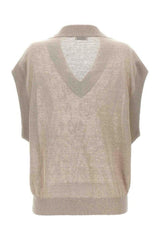 Women's Beige Linen Blend Sweater
