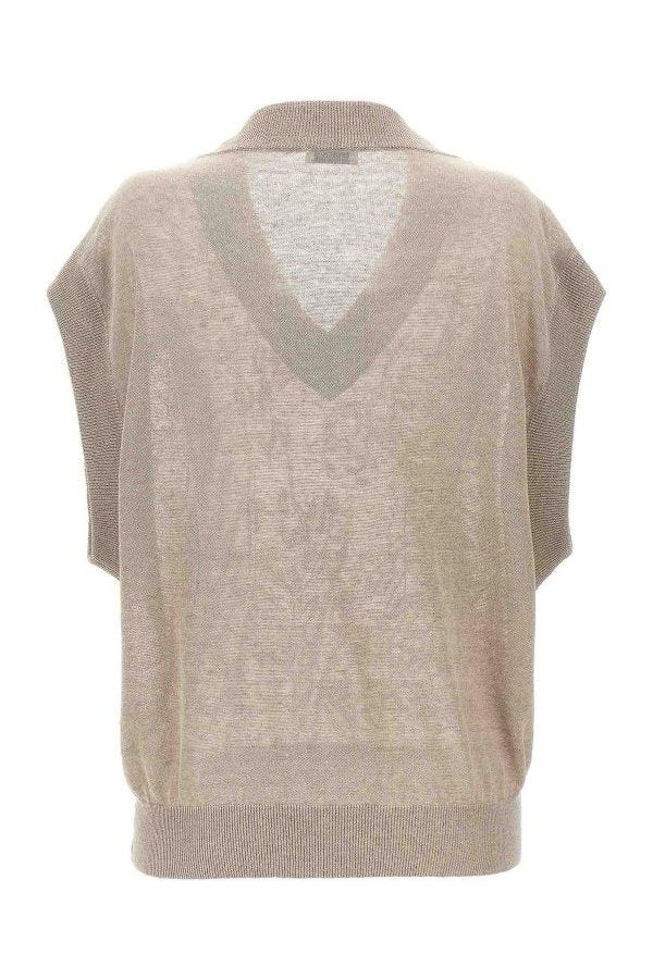 Women's Beige Linen Blend Sweater