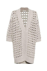 Brunello Cucinelli Women's Light Beige Openwork Sweater