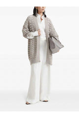 Brunello Cucinelli Women's Light Beige Openwork Sweater