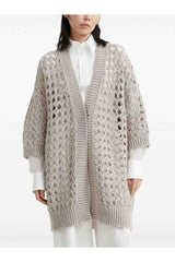 Brunello Cucinelli Women's Light Beige Openwork Sweater