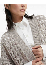Brunello Cucinelli Women's Light Beige Openwork Sweater