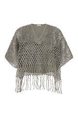 Women's Light Grey Linen Sweater