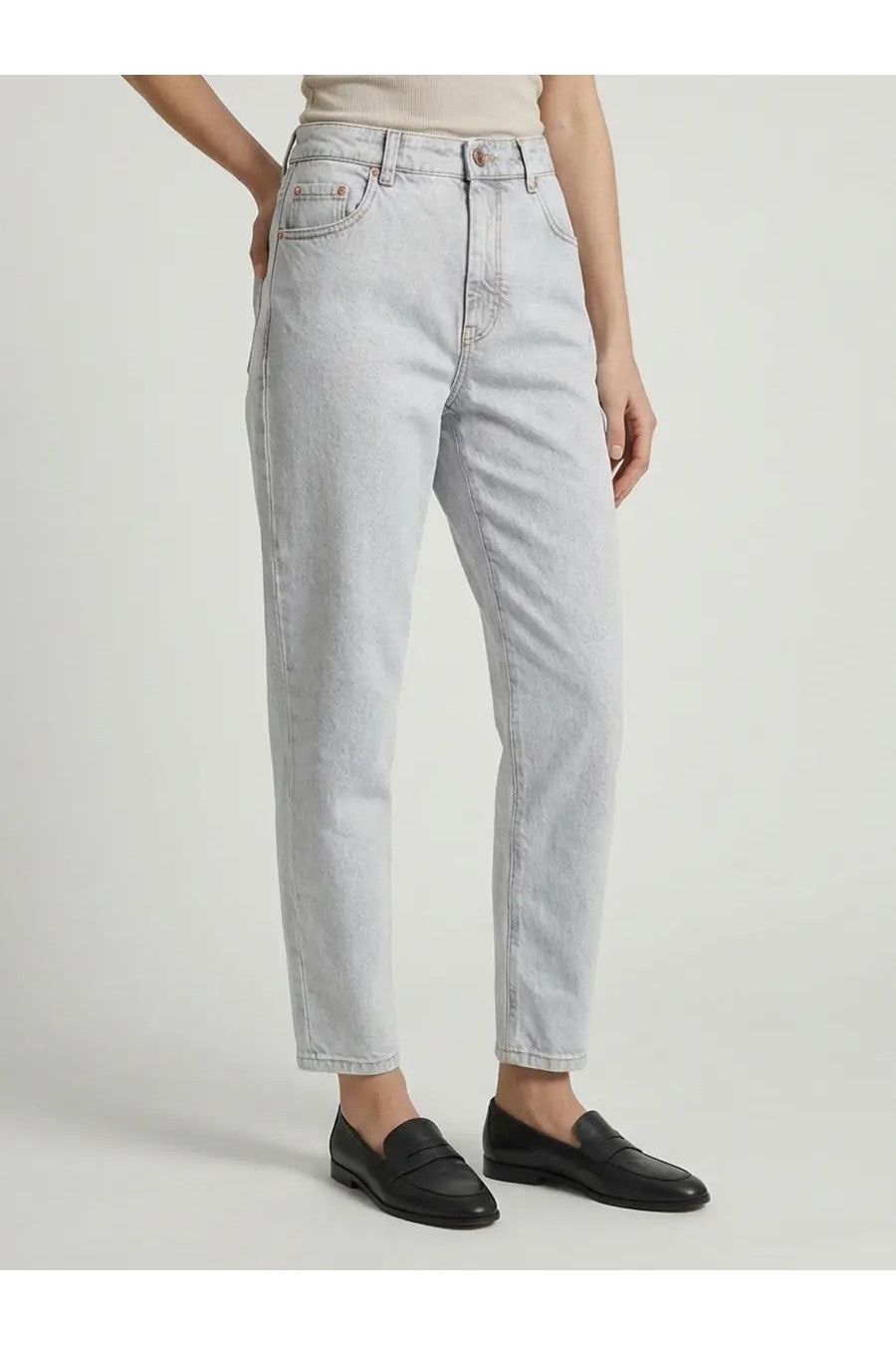 Women's Stone Denim Tapered Trousers