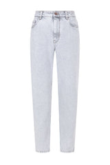 Women's Stone Denim Tapered Trousers