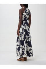 Women's Blue Floral Cotton Halter Dress