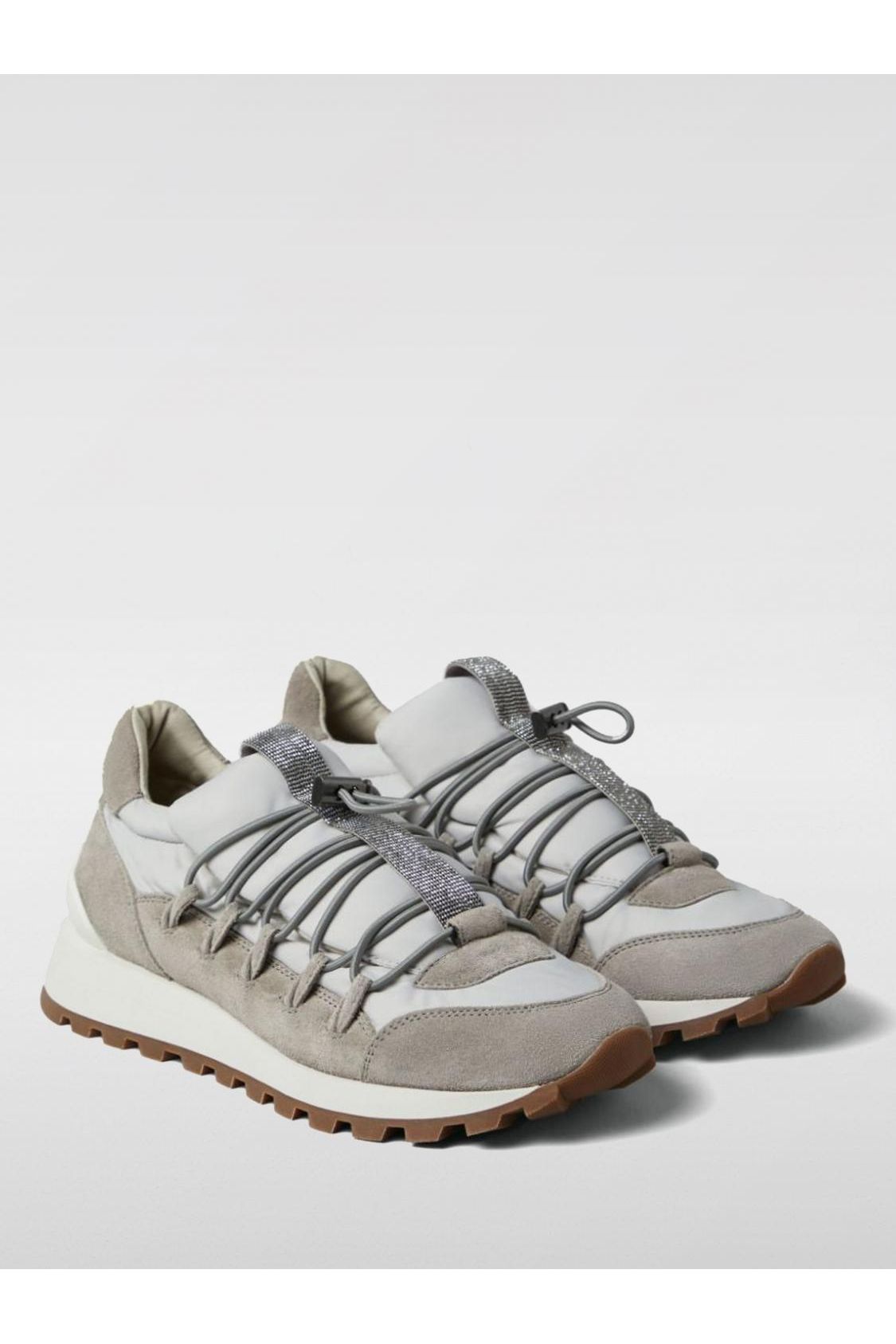 Women's Light Grey Leather Sneakers