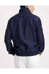 Men's Navy Wool Linen Jacket