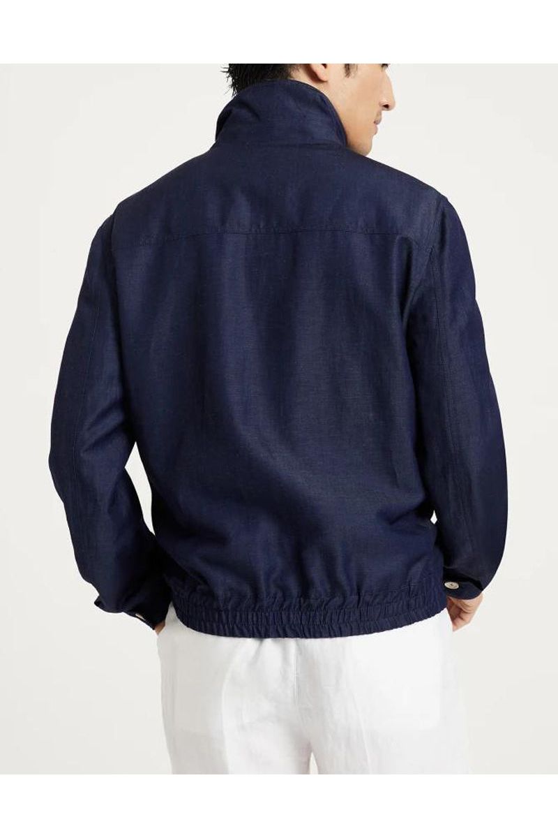 Men's Navy Wool Linen Jacket
