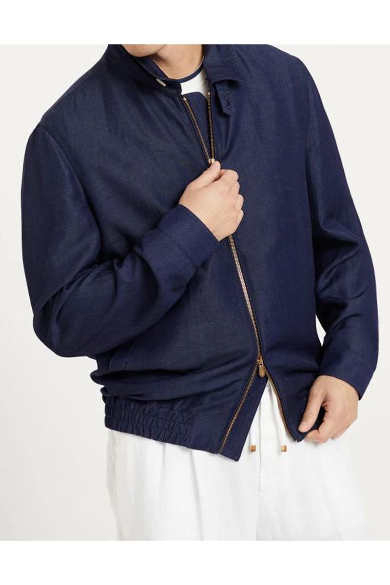 Men's Navy Wool Linen Jacket