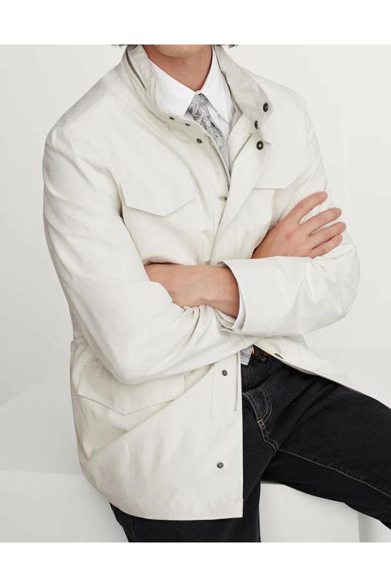 Men's Off White Linen Silk Jacket