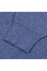 Men's Blue Ribbed Vneck Sweater