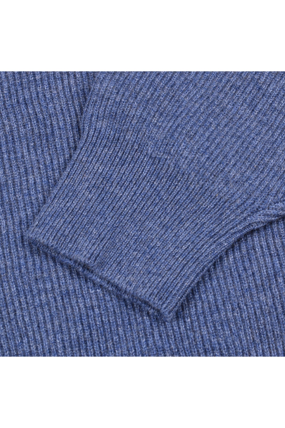 Men's Blue Ribbed Vneck Sweater