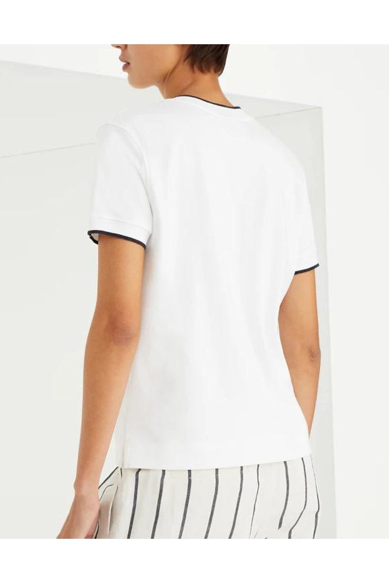 Women's White Cotton Crewneck T Shirt