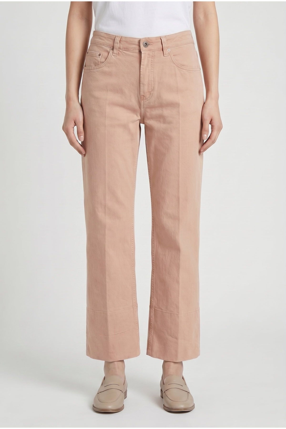 Women's Papaya Cotton Straight Leg Trousers