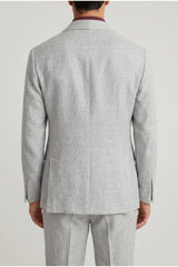 Brunello Cucinelli Men's Light Grey Linen Wool Blazer