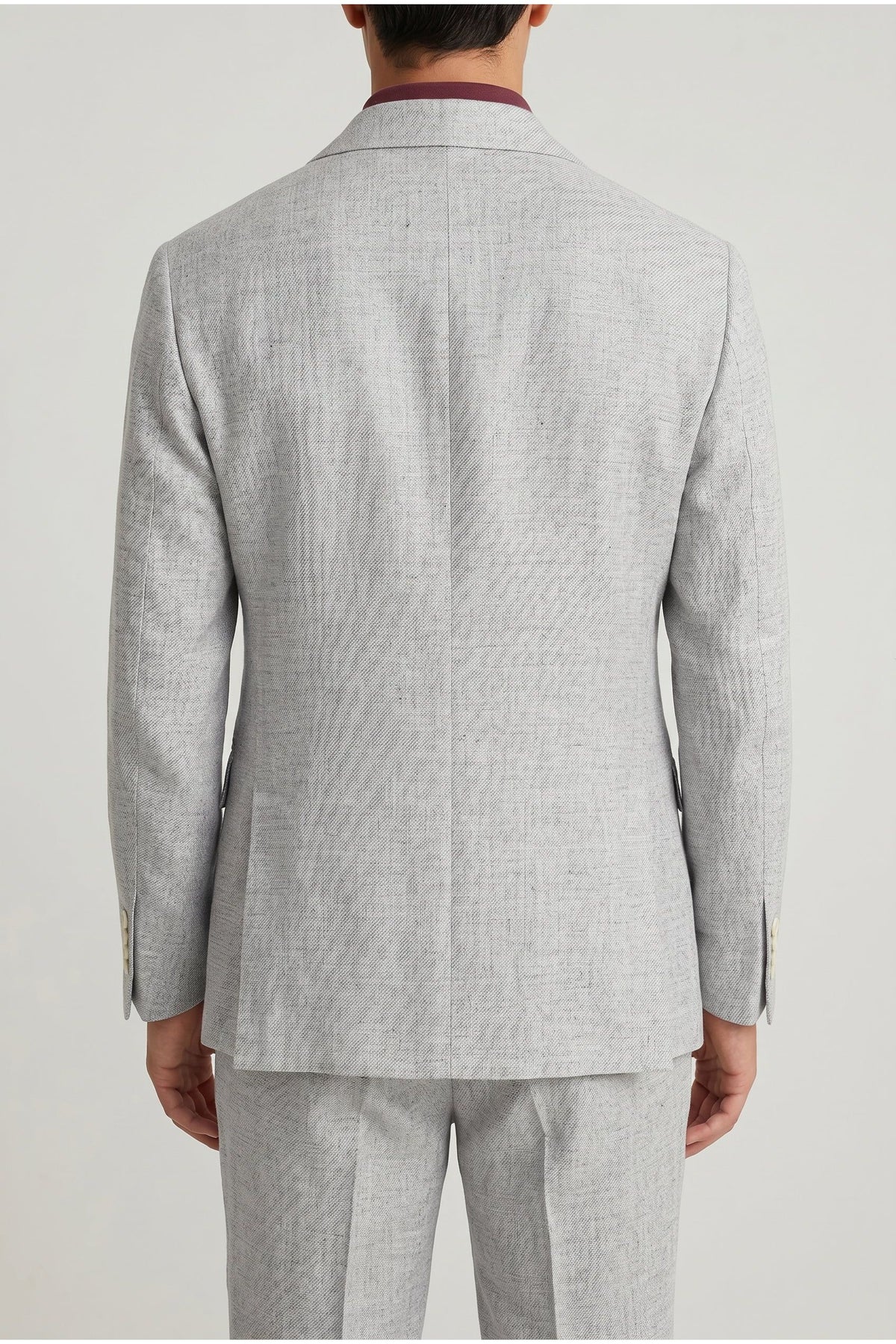 Brunello Cucinelli Men's Light Grey Linen Wool Blazer