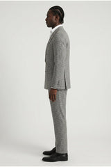 Men's Gray Linen Plaid Suit