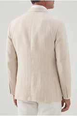 Brunello Cucinelli Men's Sand Linen Wool Tailored Blazer