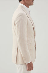 Brunello Cucinelli Men's Sand Linen Wool Tailored Blazer