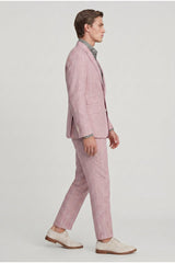 Men's Pink Linen Tailored Suit