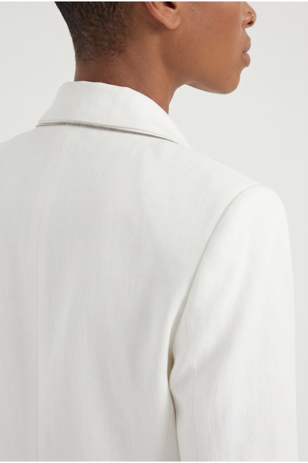 Women's White Tailored Linen Blazer