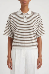 Women's White Striped Wool Shirt