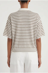 Women's White Striped Wool Shirt