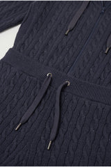 Women's Dark Blue Cable Knit Trousers