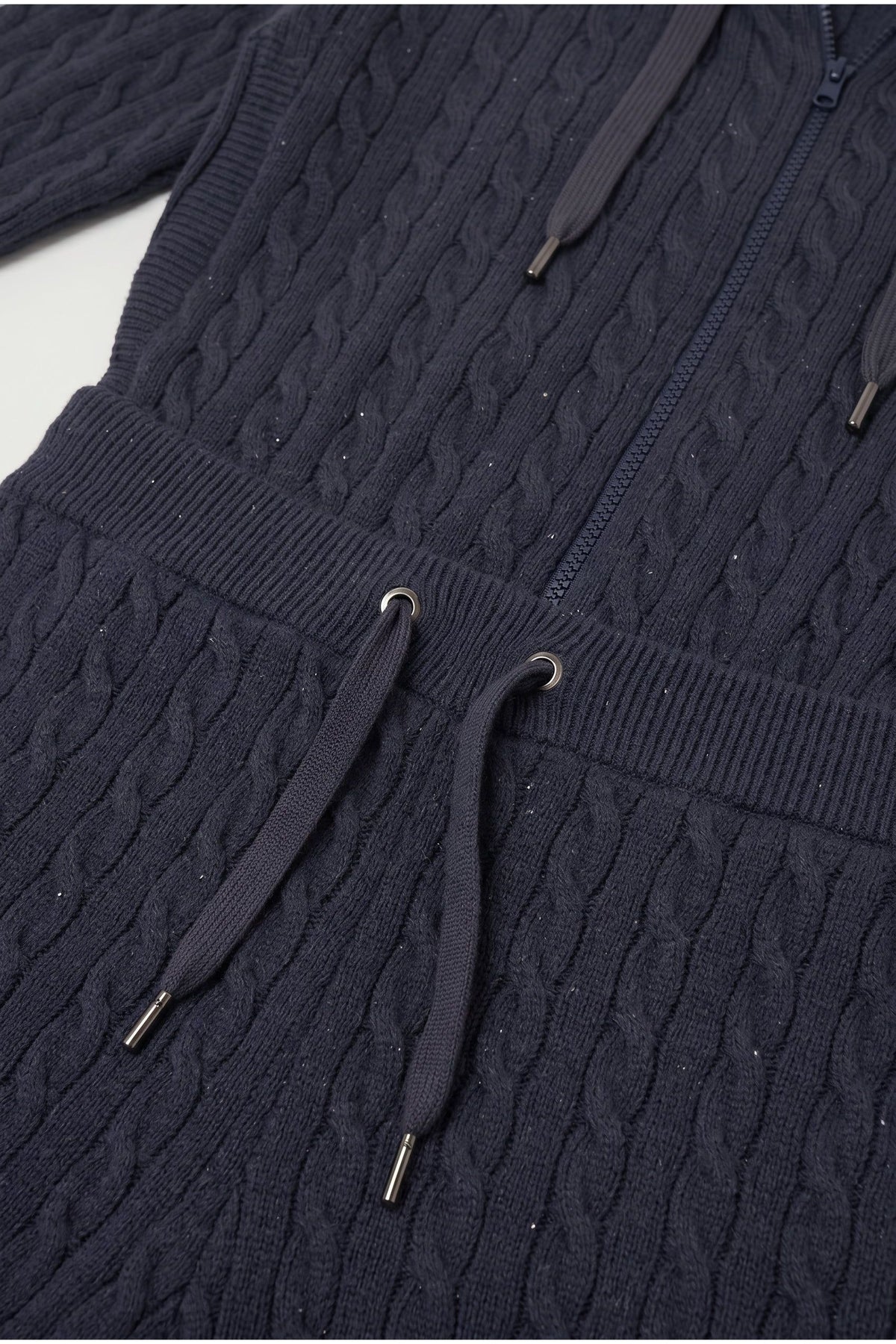 Women's Dark Blue Cable Knit Trousers