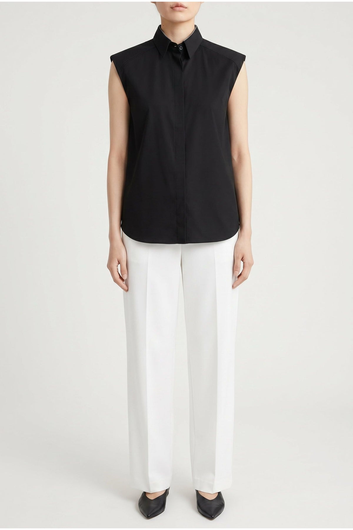 Women's Black Sleeveless Shirt