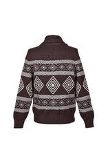 Brunello Cucinelli Men's Brown Cashmere Patterned Cardigan Sweater