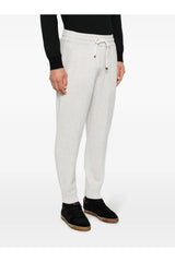Men's Light Grey Wool Jogger Trousers