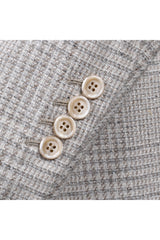Men's Sand Wool Blend Check Suit