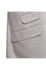 Men's Sand Wool Blend Check Suit