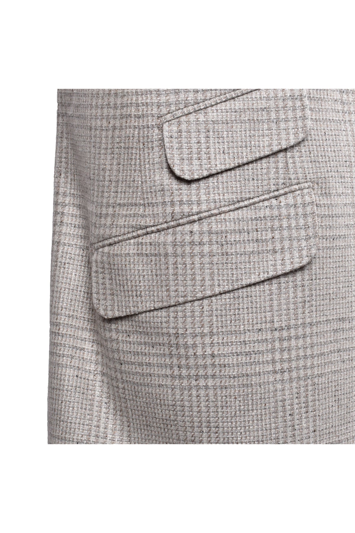 Men's Sand Wool Blend Check Suit